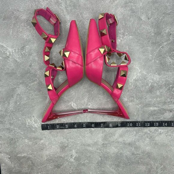Steve Madden Audra Pink Pointed Closed Toe Ankle Strap Detailed Heeled Sandals S - Picture 14 of 14